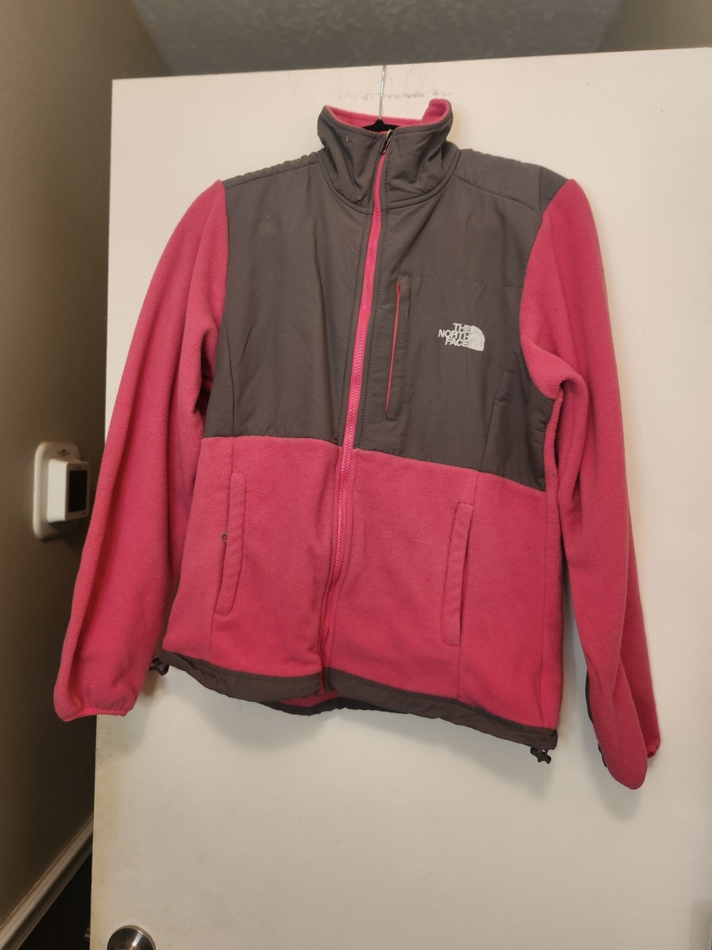 The North Face Women's Pink and Gray Fleece Jacket M